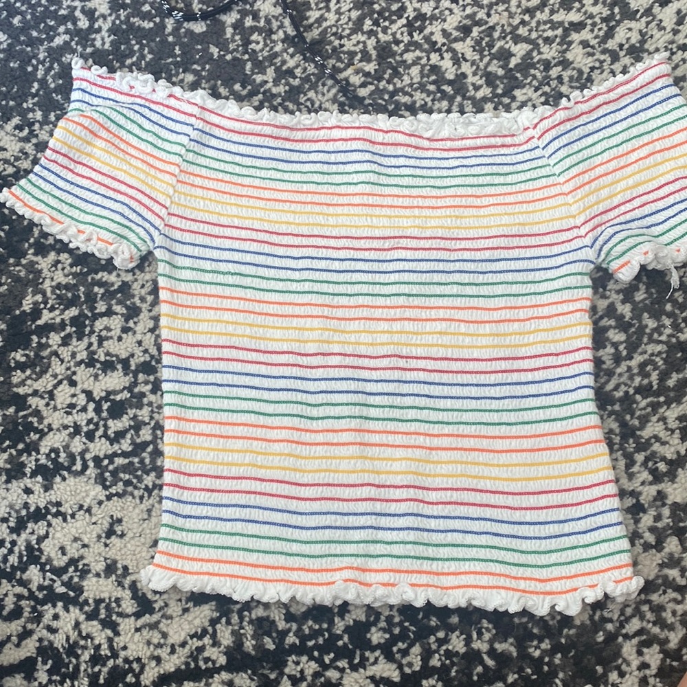 Stripe rainbow crop top